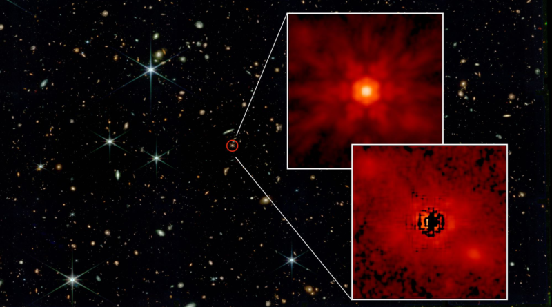 Astronomers using the James Webb Space Telescope have separated the light of a quasar from the light of its surrounding stars, offering unprecedented insight into how the universe's oldest black holes grew.